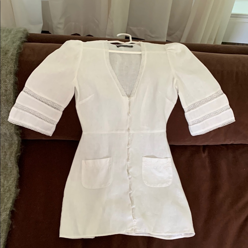 Reformation Linen White Mini Dress